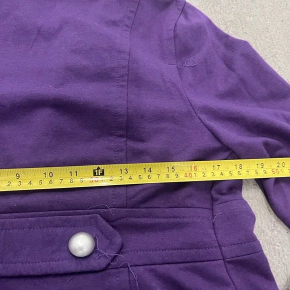 Therapy by Lane Crawford Women's Purple Pea Coat Size Large Double Breasted Wool - Picture 10 of 10